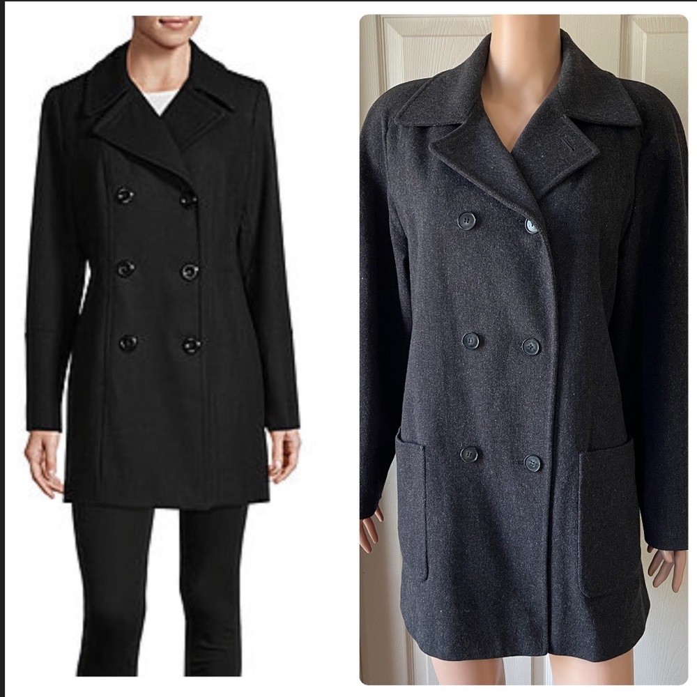 Anne Klein 💯% Wool Midweight Peacoat Sz 6